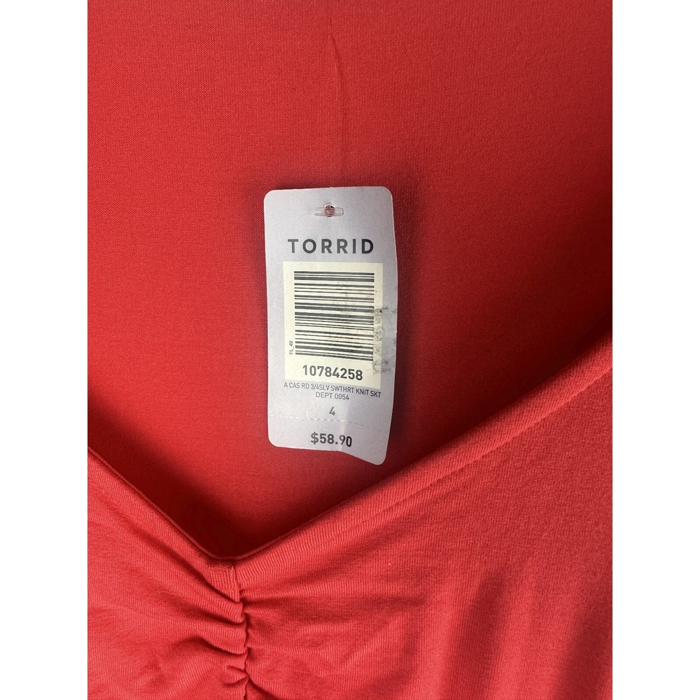 NWT Torrid Sweetheart Jersey Skater Dress Red Mini Stretch Summer Plus Size 4X 4 - Picture 5 of 9